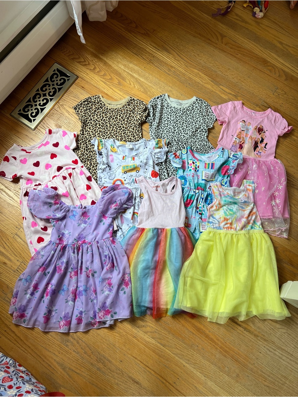 Girls Rainbow Tulle Party Dress - Pink & Multicolor